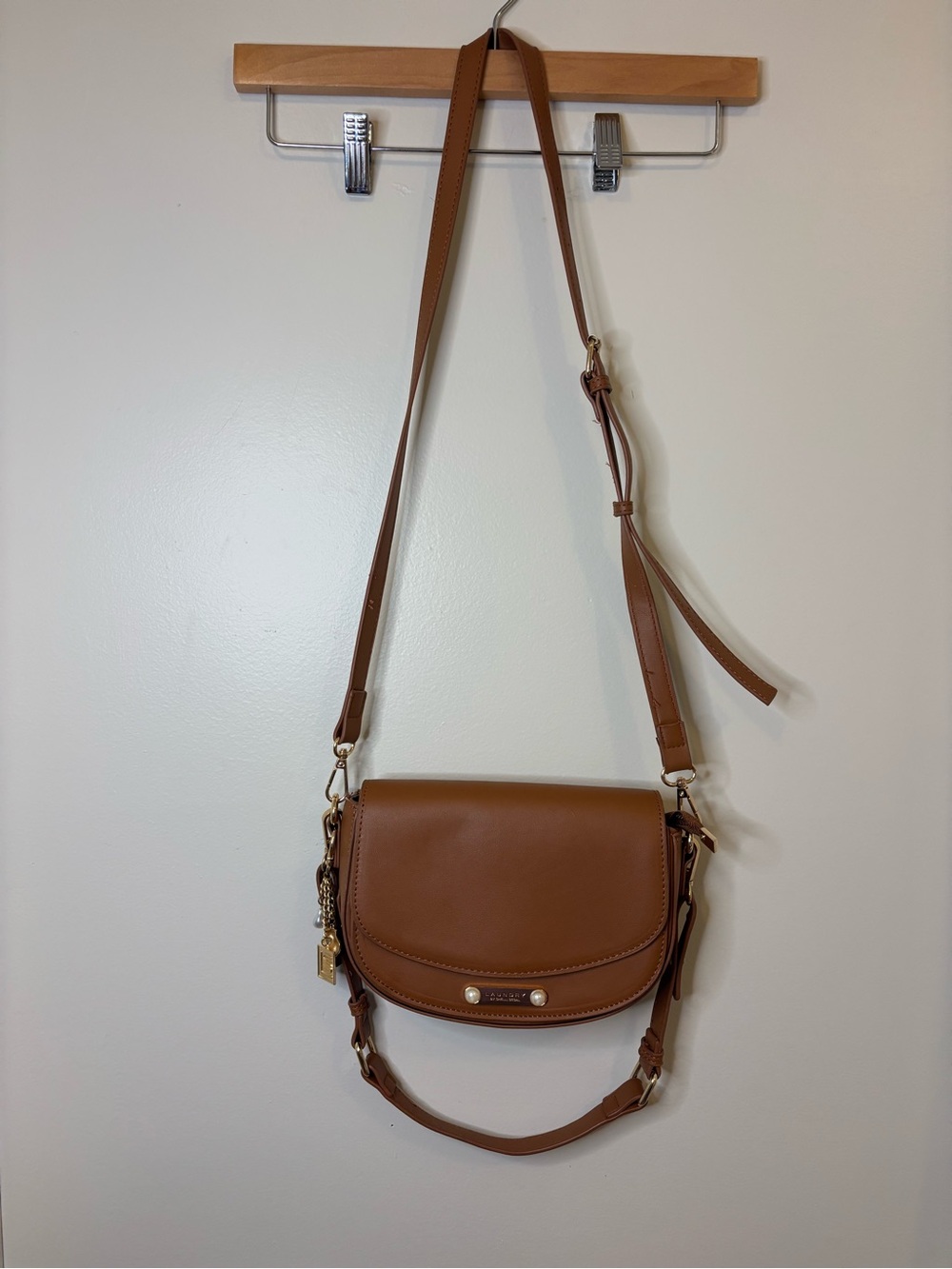 Laundry By Shelli Segal Cognac Brown Saddle Crossbody Bag